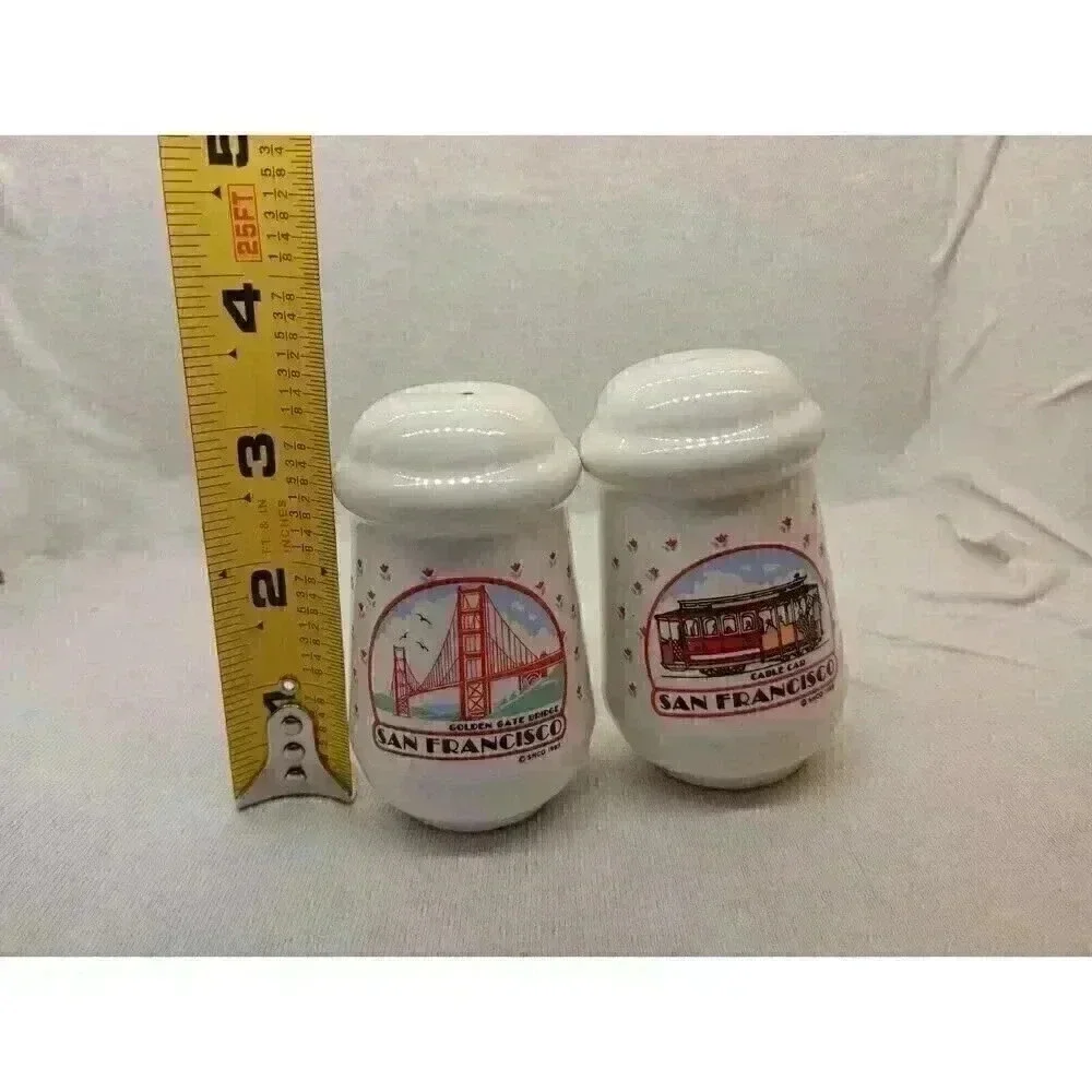 Vintage San Francisco Souvenir Salt Pepper Shaker Bridge Tram Collectable Decor